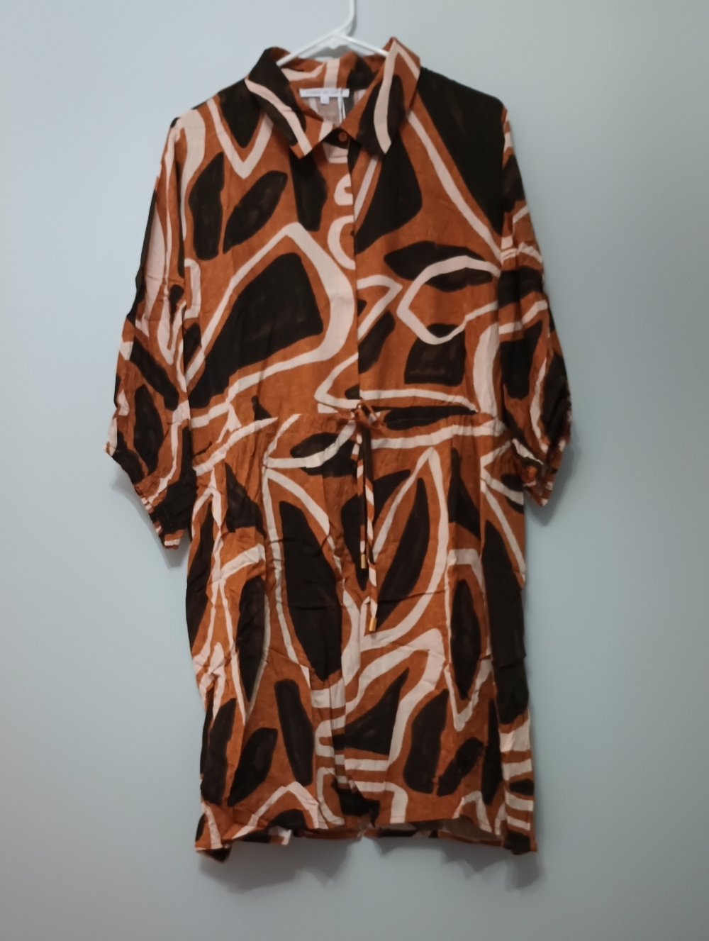 Label Of Love Abstract Print Mini Shirt Dress XL